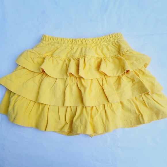 HannaHanna Andersson Girl's Solid Yellow 100% Cotton Ruffle Skort - 110 (US 5) - Picture 1 of 4